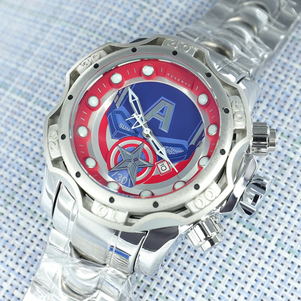 

Непобежденные мужские серебряные часы с большим циферблатом, водонепроницаемые Роскошные часы Invicto Reloj De Hombre, Прямая поставка, невероятные мужские часы