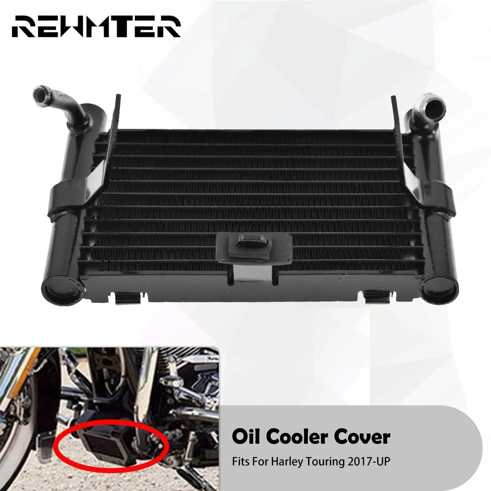

Motorcycle Oil Cooler Radiator Water Tank For Harley Touring Electra Road Street Glide Ultra Limited FLHTK FLHX FLHR 2017-2021