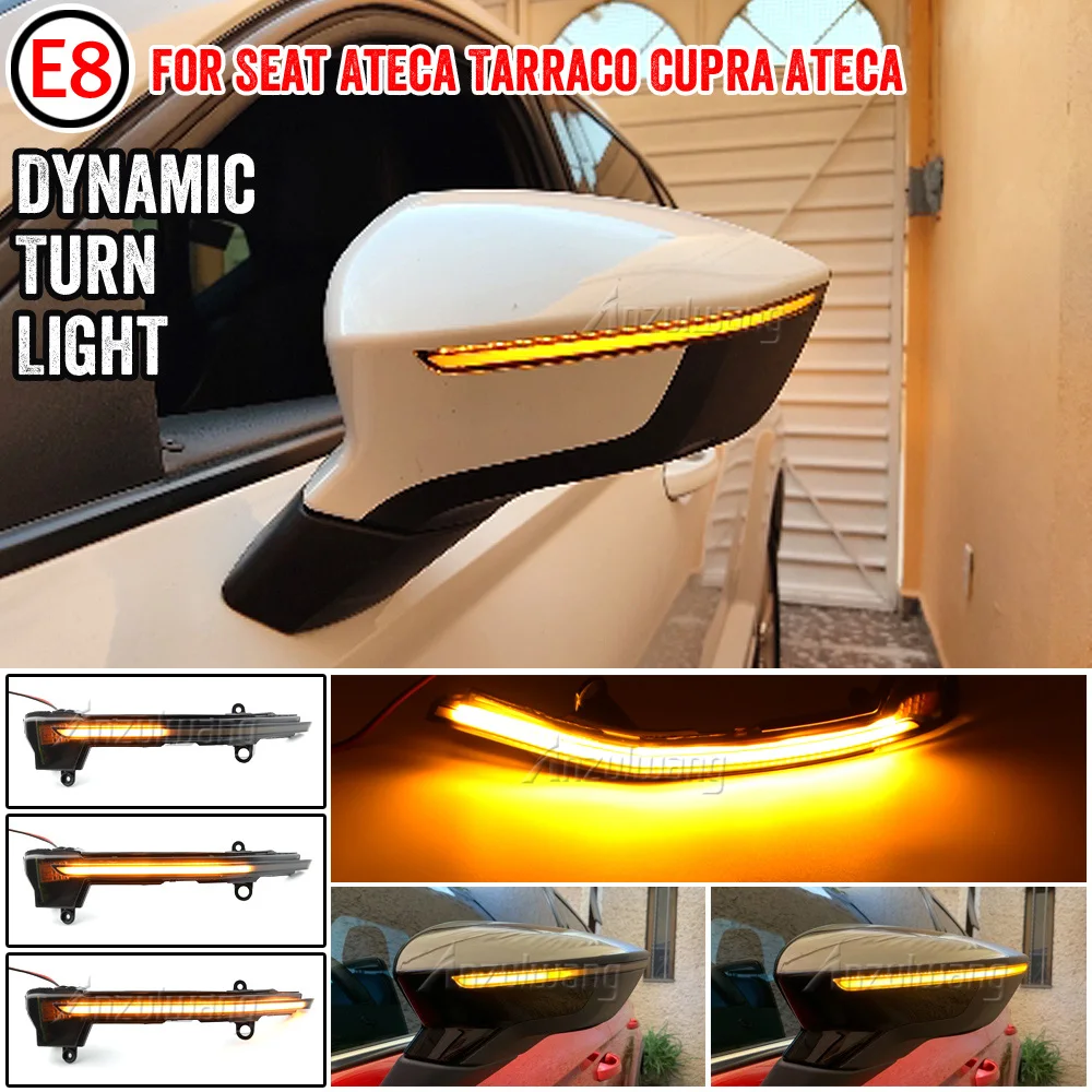 

Dynamic LED Turn Signal Blinker for Seat Ateca 5D 2016 2017 2018 2019 2020 2021 FR car Side Mirror Indicator light Tarraco