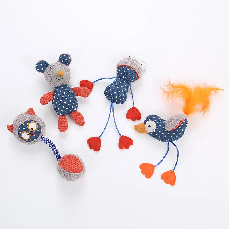 

Plush Goods for Cats Corduroy Chats Cotton Filling Pet Star Dot Cute Stuffed Toys Catnip Cat Supplies Products Home Garden