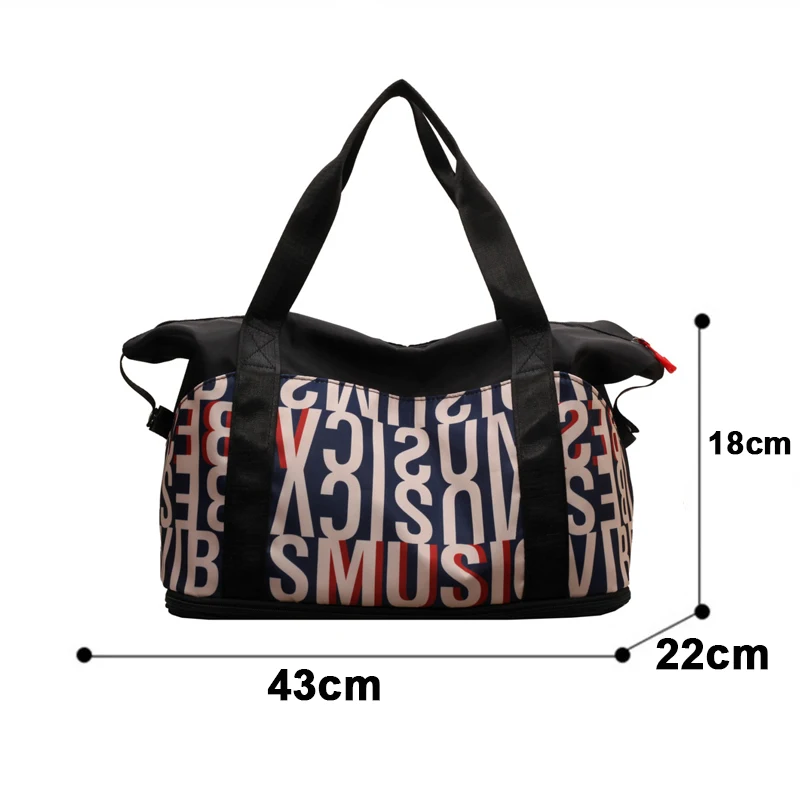 Fashion Travel Bag For Women Pattern Letter Print Packing Cubes For Travel Duffle Totes Luggage Organizer Sports Bag Gym Handbag images - 6