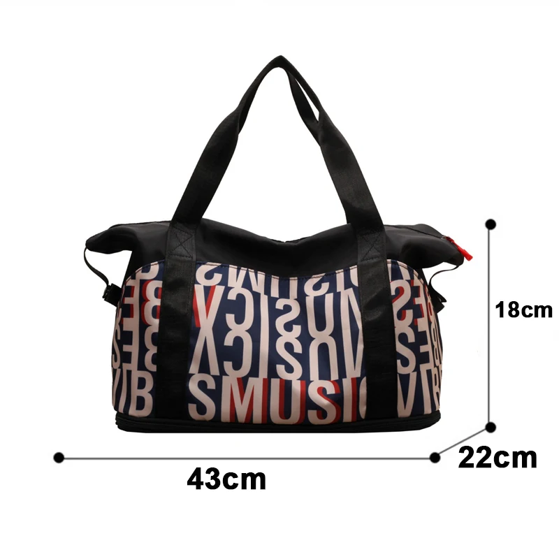 Fashion Travel Bag For Women Pattern Letter Print Packing Cubes For Travel Duffle Totes Luggage Organizer Sports Bag Gym Handbag