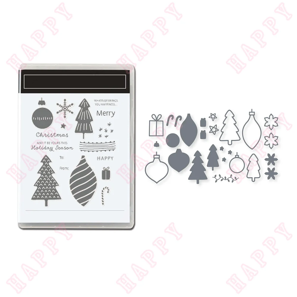 

Christmas 2022 Arrival New Accessories Such As Christmas Trees and Gift Boxes Cut Die and Stamps Paper Craft Scrapbook Card Mold