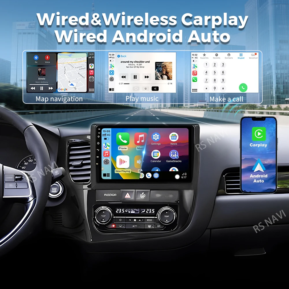 Фото Автомагнитола Android 16 CarPlay для Mitsubishi Outlander 3 GF0W GG0W 2012-2018: Мультимедийный видеоплеер с GPS и голосовым управлением AI №4