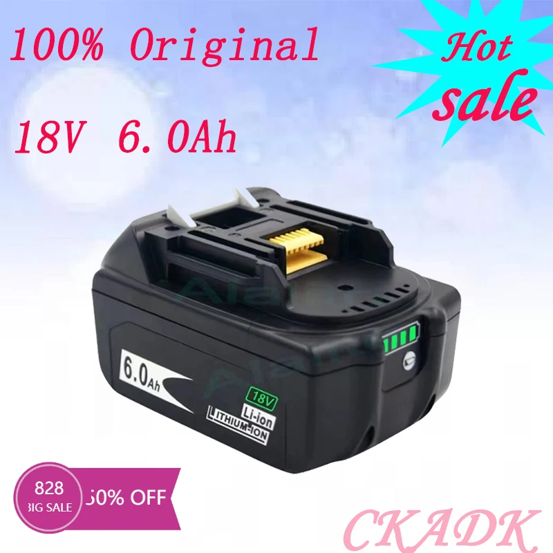 

100% оригинал Makita 18 в 6000 мА/ч oplaadnaked электроинструменты Batterij Met Led Li-Ion ende email Lxt BL1860B BL1860 BL1850 Bl 1830