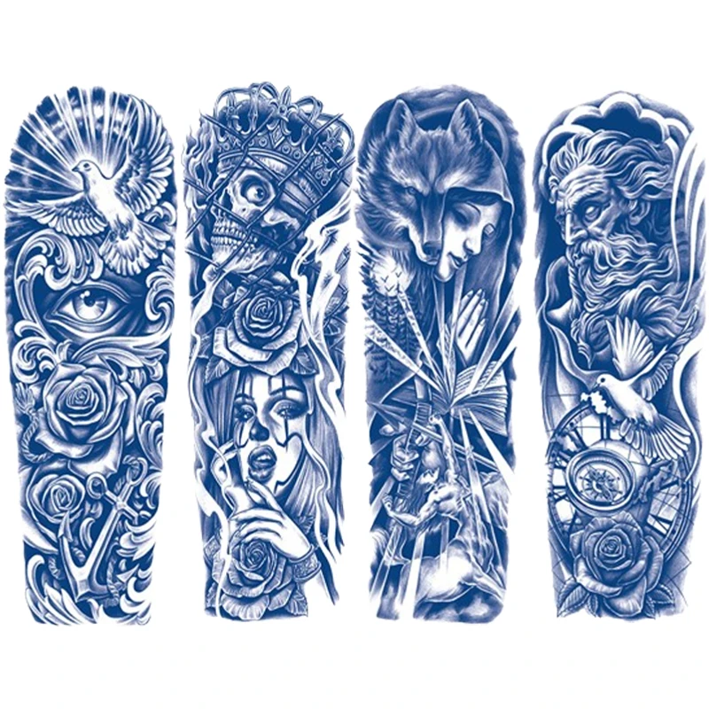 Водостойкая Временная Татуировка Для Мужчин Рука С Животными Дизайн