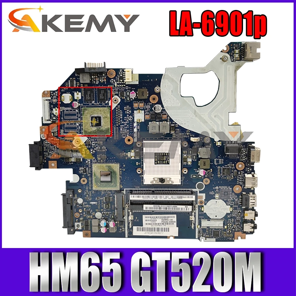 

AKEMY Laptop Motherboard for Acer 5750 5750G NV57 HM65 Nvidia GT520M Graphics DDR3 MB.RFF02.004 MBRFF02004 P5WE0 LA-6901