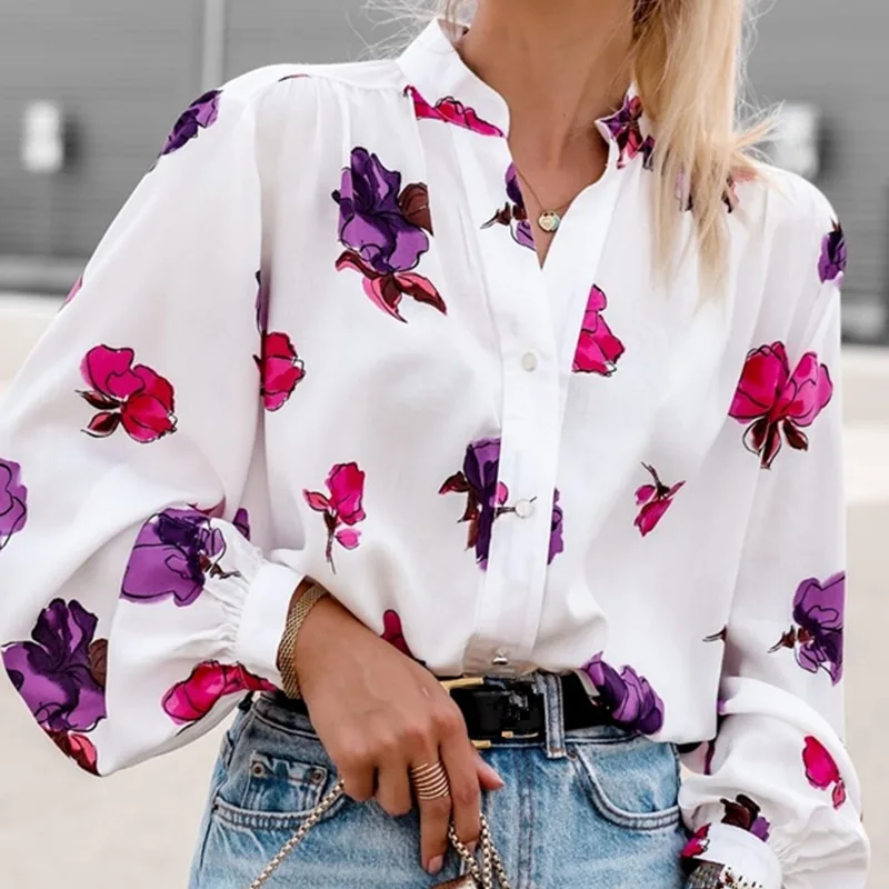 

V-neck Sexy Shirt Fashion Casual Loose Blouse Women's Clothes Long Sleeve Office Lady Elegant Clothes New Blusas Tops 29101
