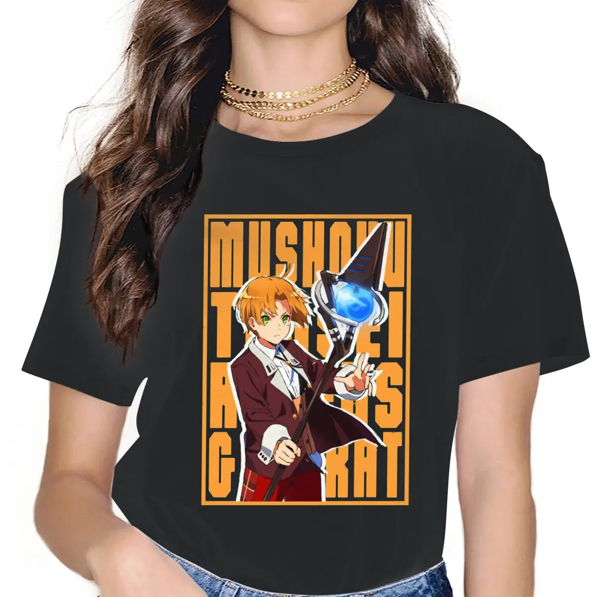 

RUDEUS Insert Feminine Clothes Mushoku Tensei Jobless Reincarnation Oversized T-shirt Harajuku Vintage Female Clothing