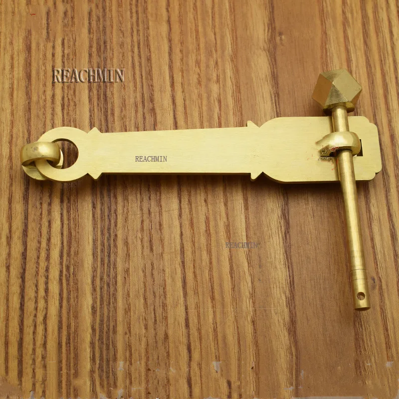 

Antique Wooden Door Hasp Bolt Lock Copper Chinese Hardware Cabinet Kitchen Door Buckle Locks Villa Retro Gate Lock Buckle Brass