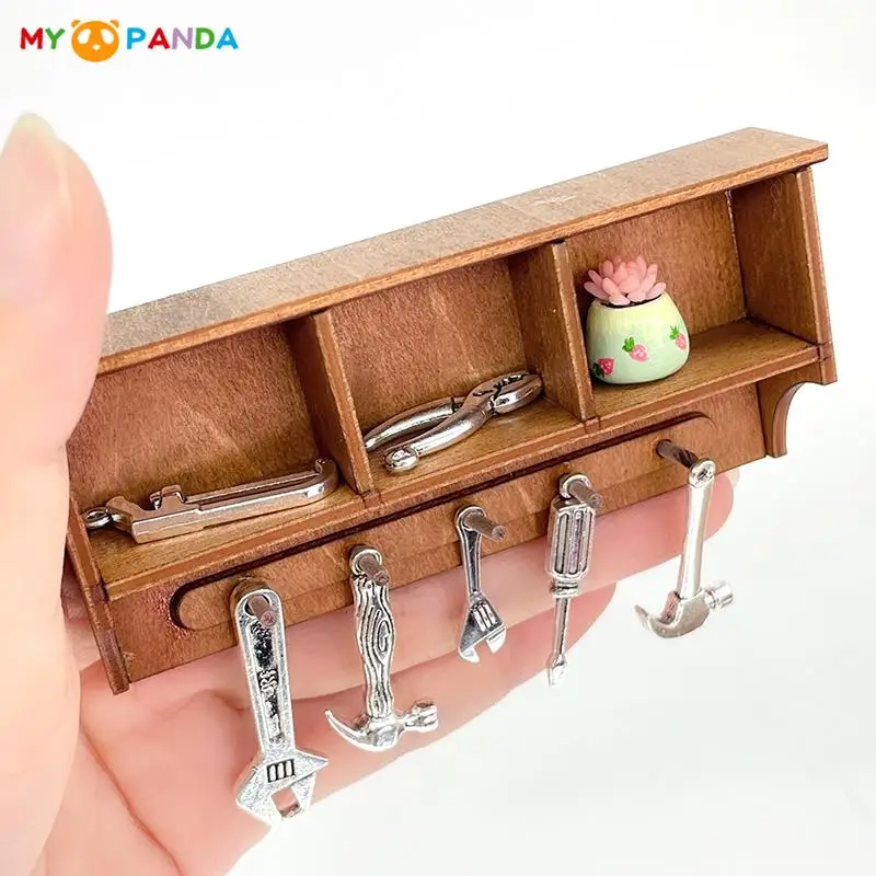 

7Pcs/Set 1:12 Dollhouse Miniature Repair Tool Screwdriver Hammer Wrench Model Kids Pretend Play Toy DIY Doll House Accessories