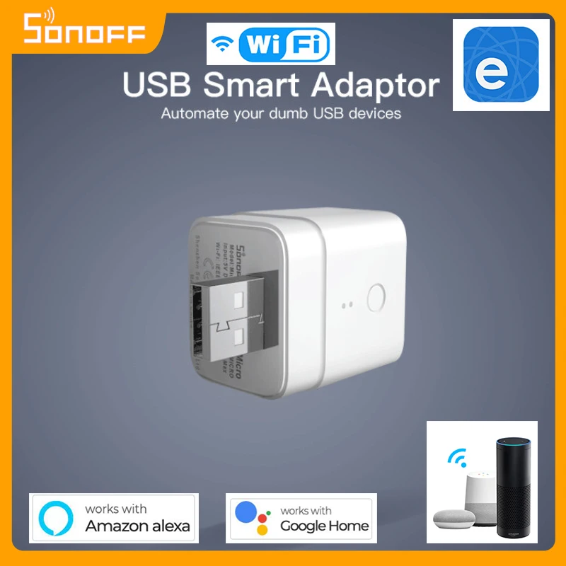 

Sonoff Micro 5V Smart Wifi USB Adaptor Switch Wireless Mini USB Adaptor For Smart Home Automation Via EWeLink Alexa Google Home