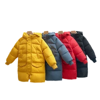 winter jacket korean style kids boys hooded white duck down parka warm long coats for teenage girls children overcoats 12 13 14