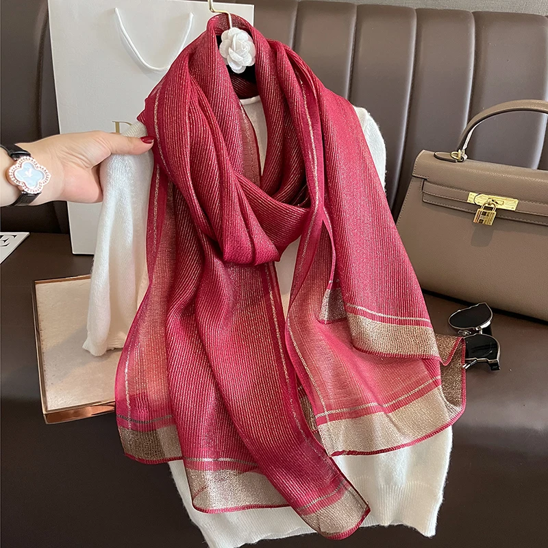 

Elegant Soft Silk Cut Scarf Women Flower Print Design Lady Bufandas Scarves Veil Shawl Headkerchief Luxury Fashion