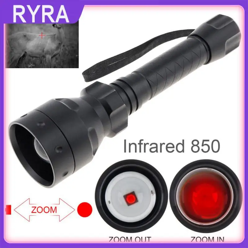 

Shockproof Outdoor Infrared Flashlight Adjustable Tactics Led Zoom Torches Lamp Super Bright Portable Lighting T50 Strong Light