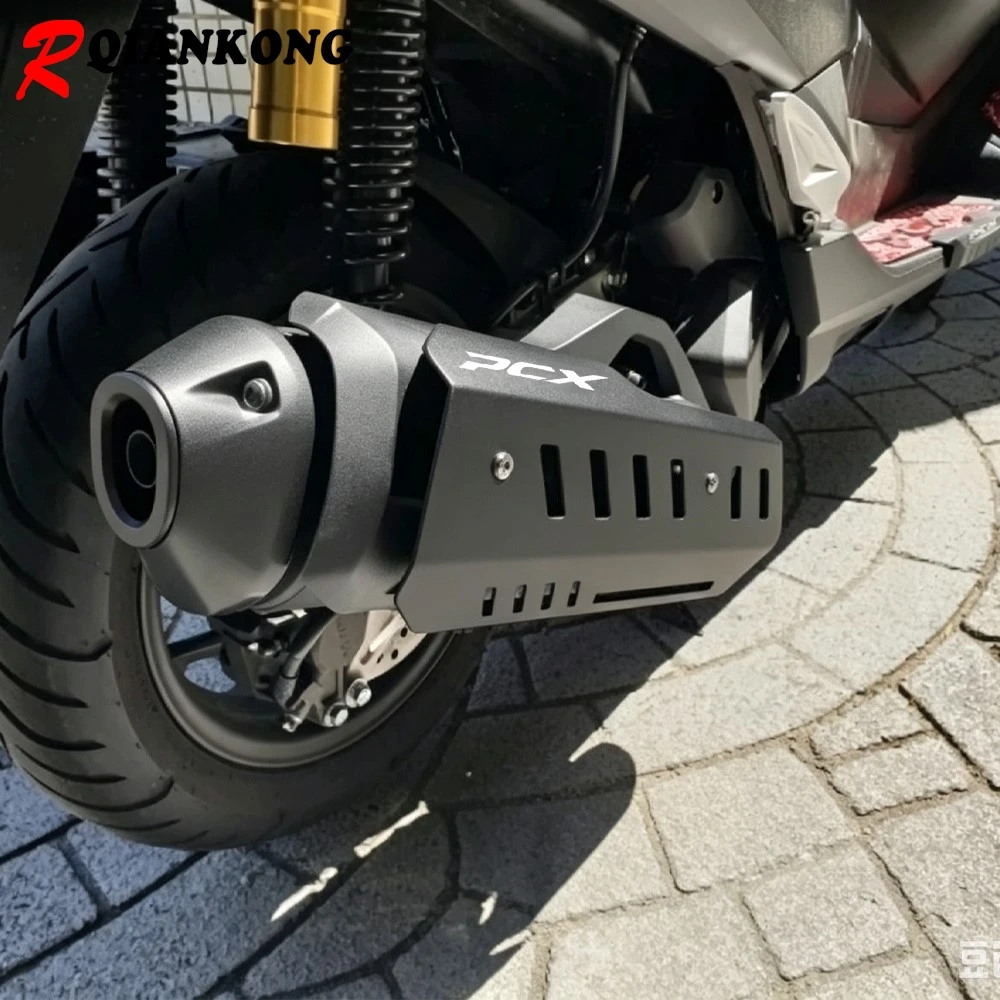 Фото Защитный кожух выхлопной трубы для мотоциклов Honda PCX125, PCX160, PCX 160 (2022-2026) №2