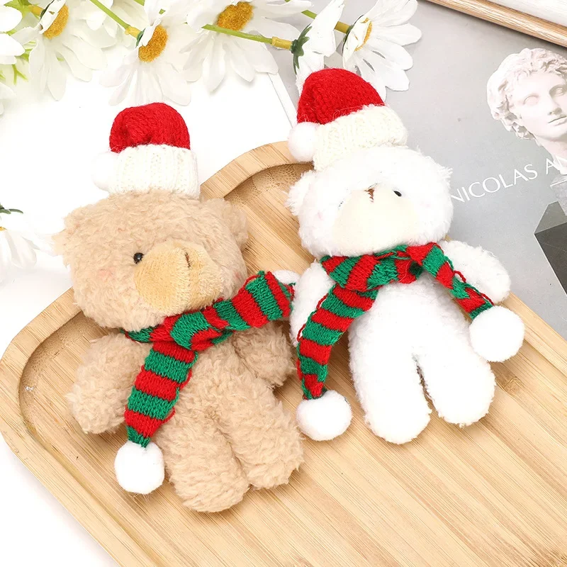 Рождественский медведь плюшевые куклы 13 см милый Мишка Тедди подвеска в виде