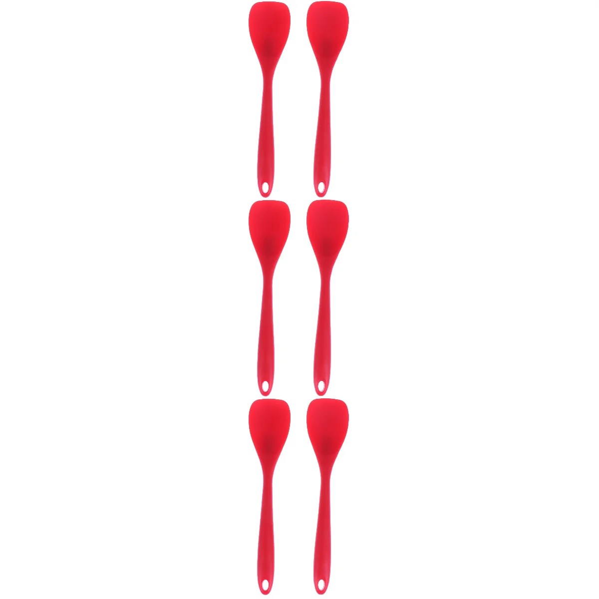 

6 pcs High Temperature Cooking Spatula Resistant Anti-scalding Non-stick Pan Silicone Spatula Kitchen Utensils (Red)