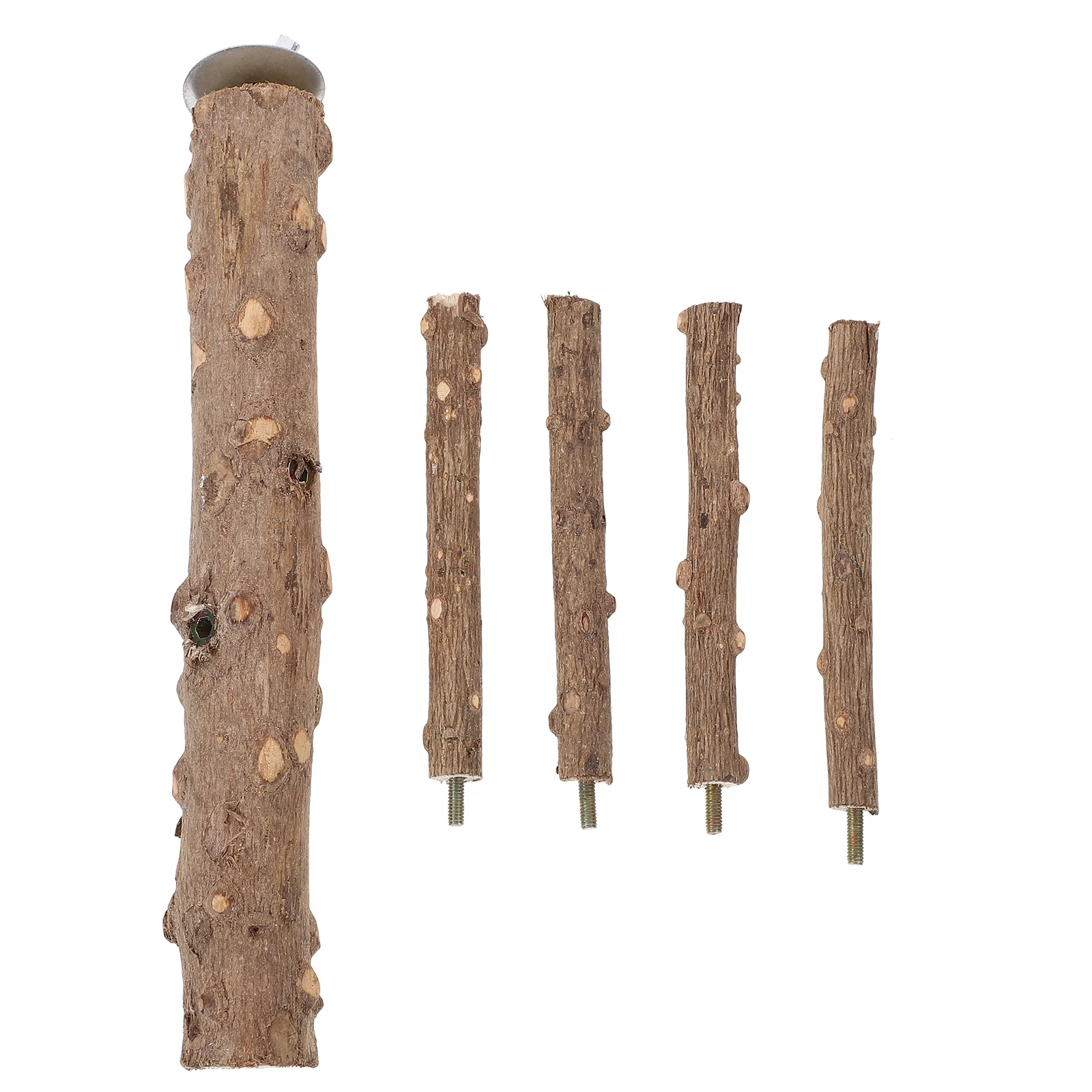 

Bird Cage Accessories Stands Natural Wood Perch Play Gym Standing Stick Wooden Activity Center