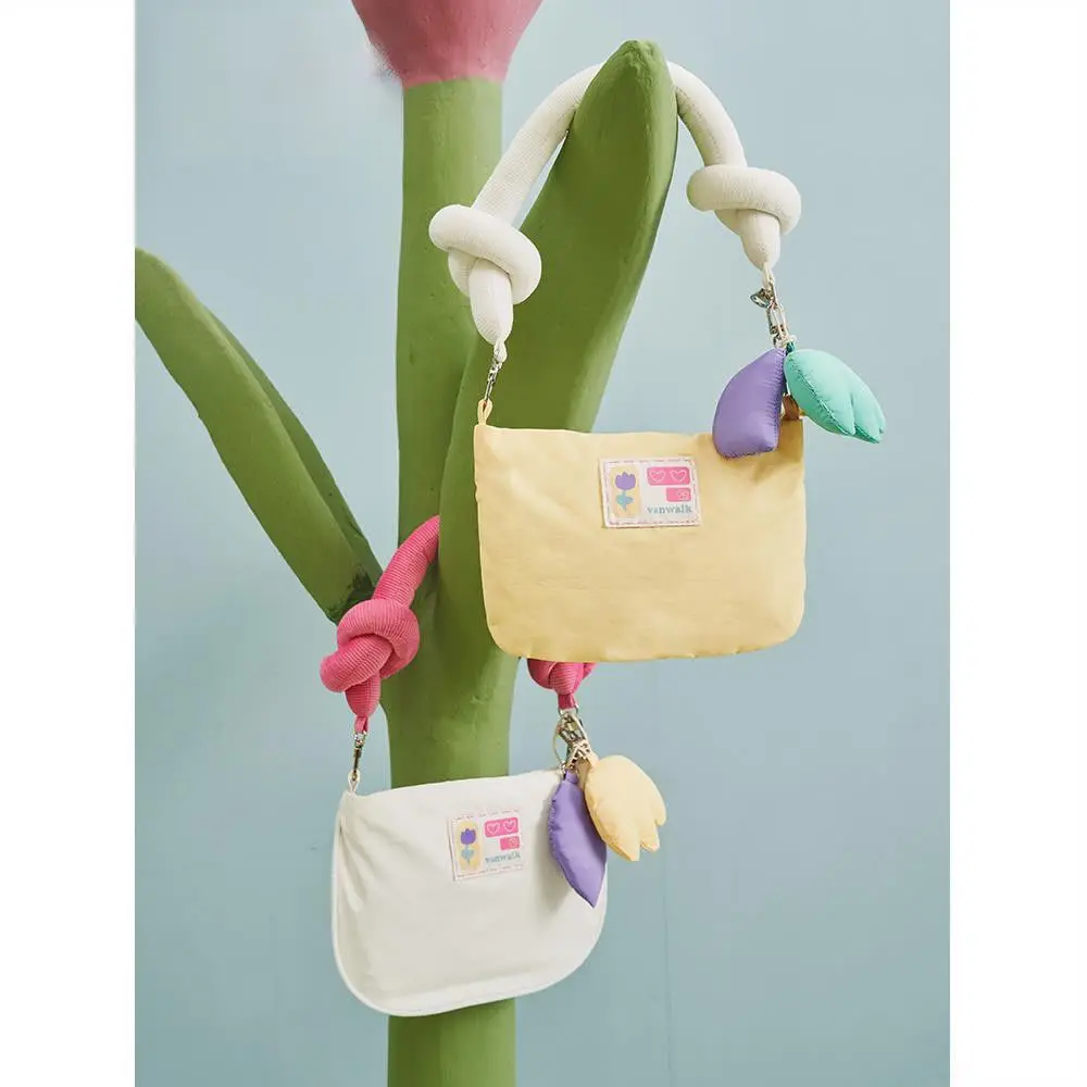 

Girls Bag Korean Sweet Nylon Casual Zipper Soft Tulips Lovely Women Bag Handbag Purse Phone Bag Small Fresh