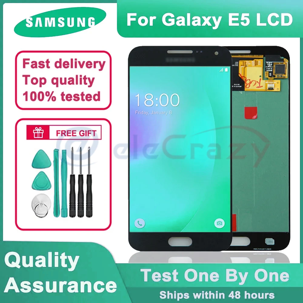 

ЖК-дисплей 5,0 "для Samsung Galaxy E5 E500 E5000 E500M, сенсорный ЖК-экран с дигитайзером в сборе для Galaxy E5, ЖК-дисплей