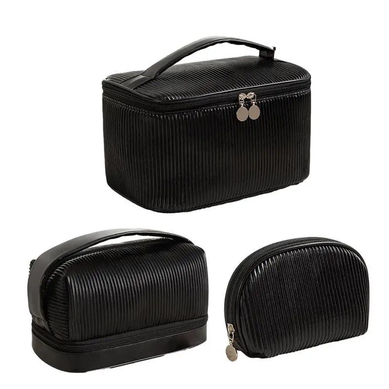 

Makeup Organizer Bag Travel Toiletry Cosmetic Bag Large Capacity Makeup Case With Portable Handle For Skincare Toiletries