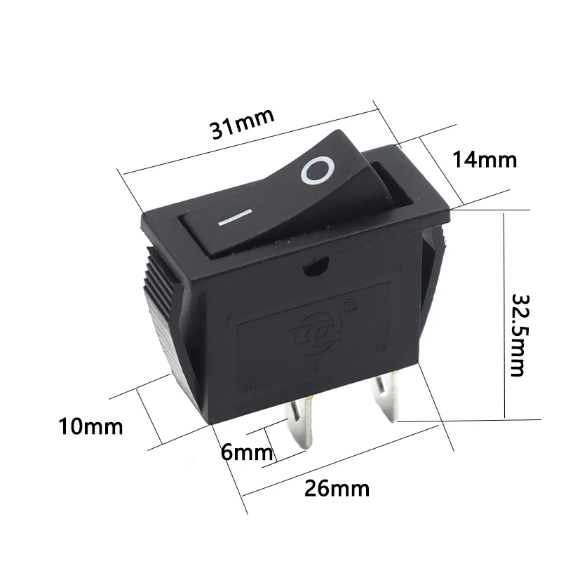 【5-1 шт.】KCD3 кулисный переключатель 15A 250 В/20 А 125 В переменного тока 2 контакта SPDT ВКЛ-ВЫКЛ 2-позиционный черный выключатель питания для лодки