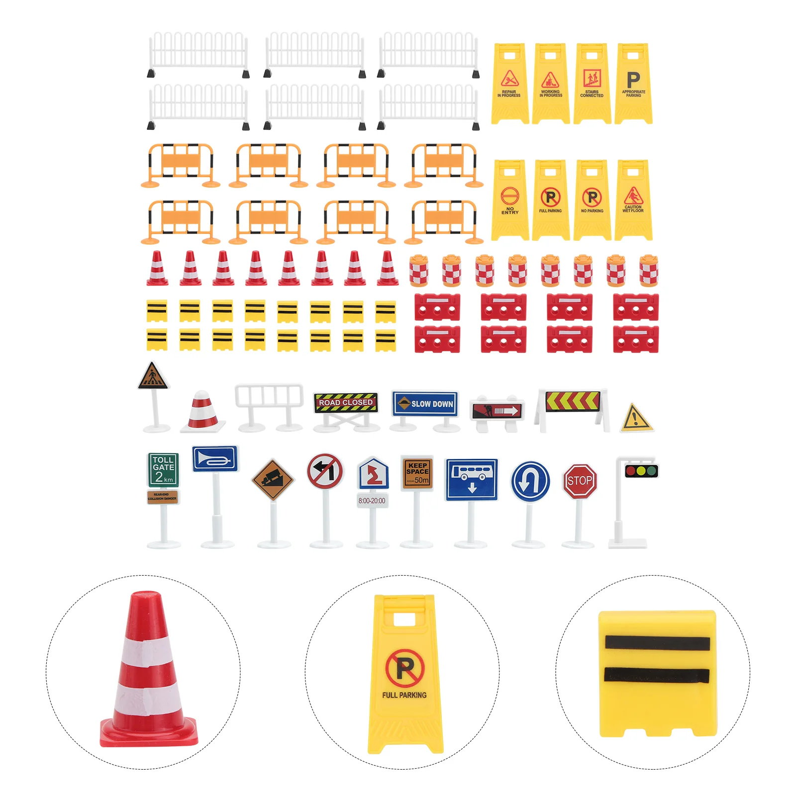 

1 Set Street Traffic Signs Parking Scene Children Educational Toy for Traffic Children's safety barrier