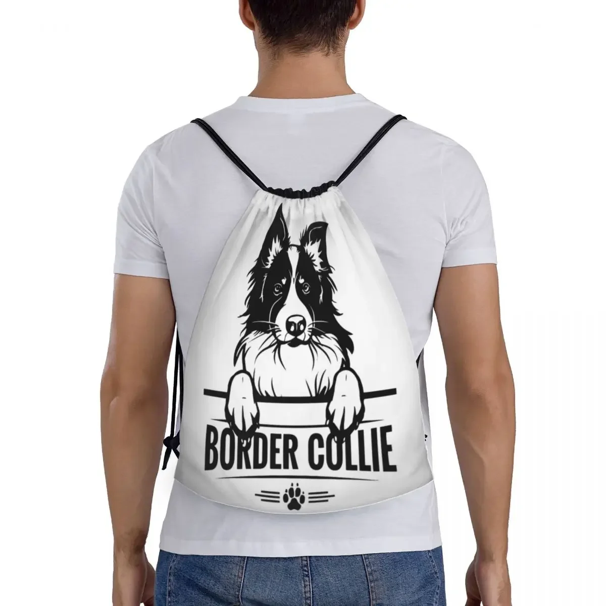 Милые индивидуальные сумки на шнурке Border Collie для мужчин и женщин легкий Забавный