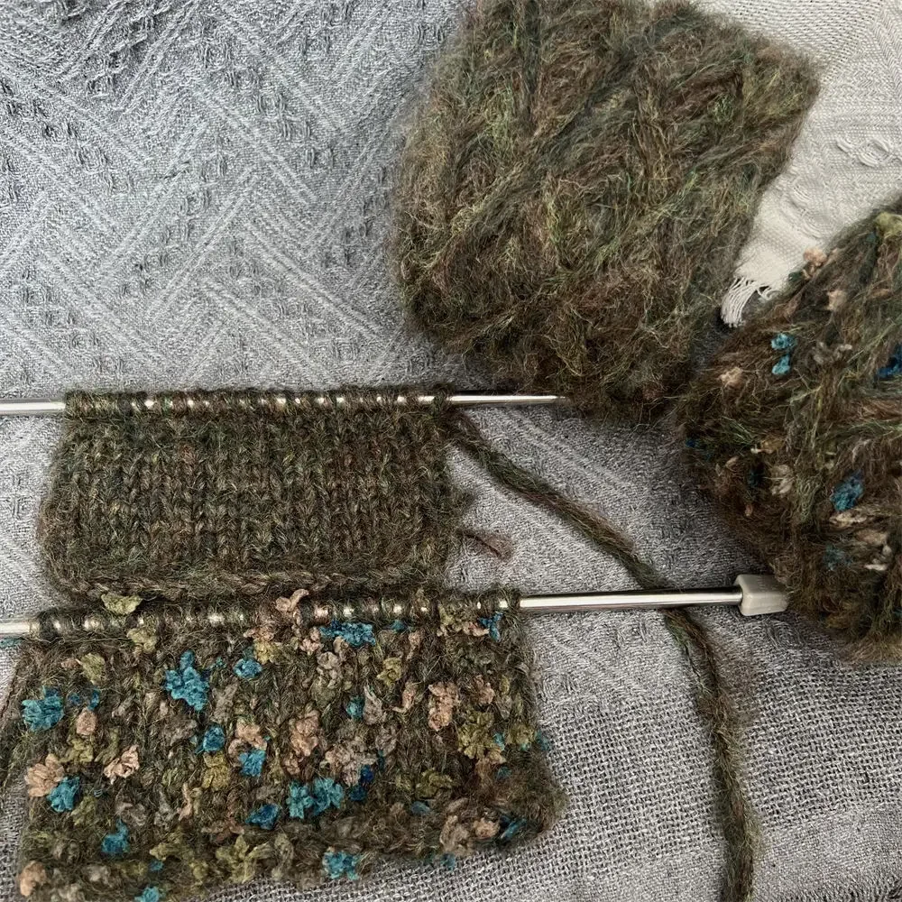 Лесная зеленая пряжа 200 г многожильная мохеровая натуральная мягкая ручная