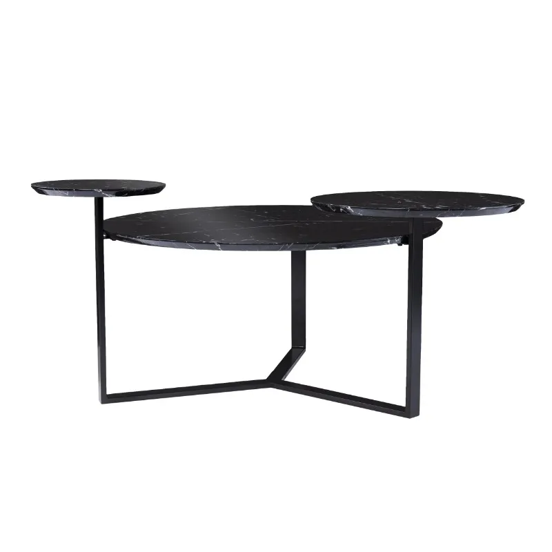 

Southern Enterprises Hiarh Modern Faux Marble Top Coffee Table, Black