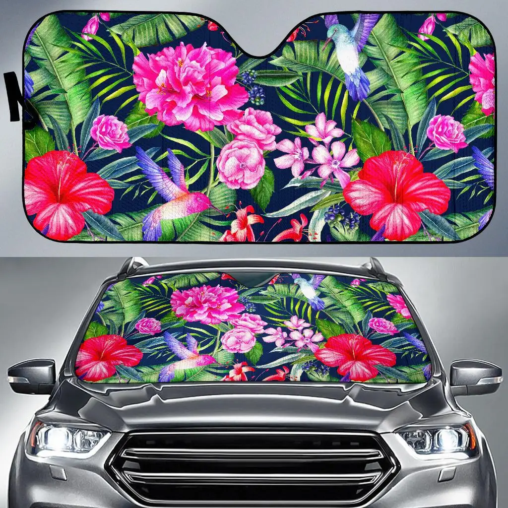 

Hawaiian Tropical Birds Pattern Print Car Sun Shade