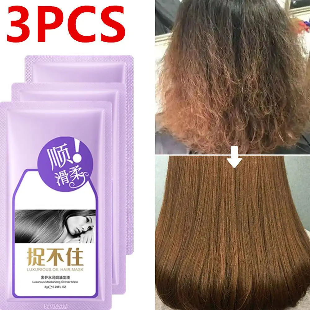 

3PCS Keratin Magical Treatment Straightening Hair Mask Damage-repaired And Restore Soft Smooth Nutrition Care