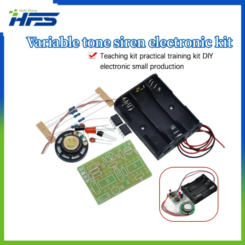 

Variable Siren Training Kit, DIY Student Lab, Made Small, Instructional, NE555