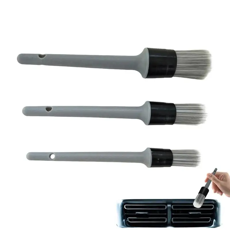 

Interior Detailing Brush 3pcs Car Detailing Brushes Ultra Soft Detail Brush Clean Interior Or Exterior Wheels Tires Engine Bay