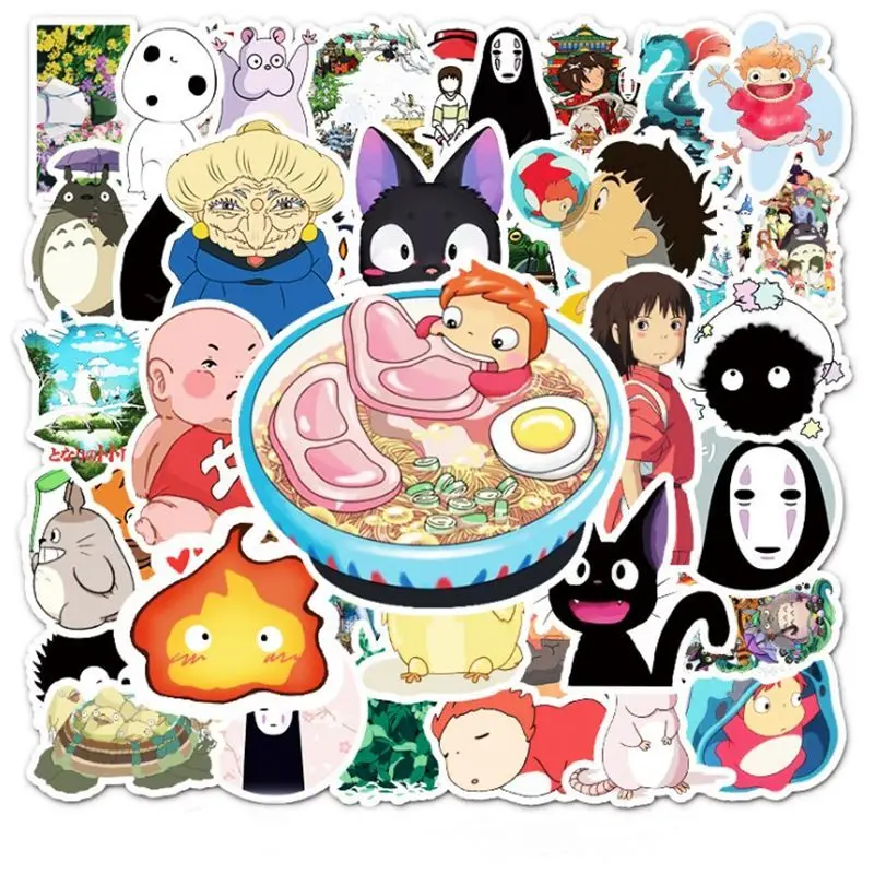 

Miyazaki Hayao Sticker Kawaii Totoro Stickers Student Stationery Anime Water Proof Children Graffiti School Supplie Decorations