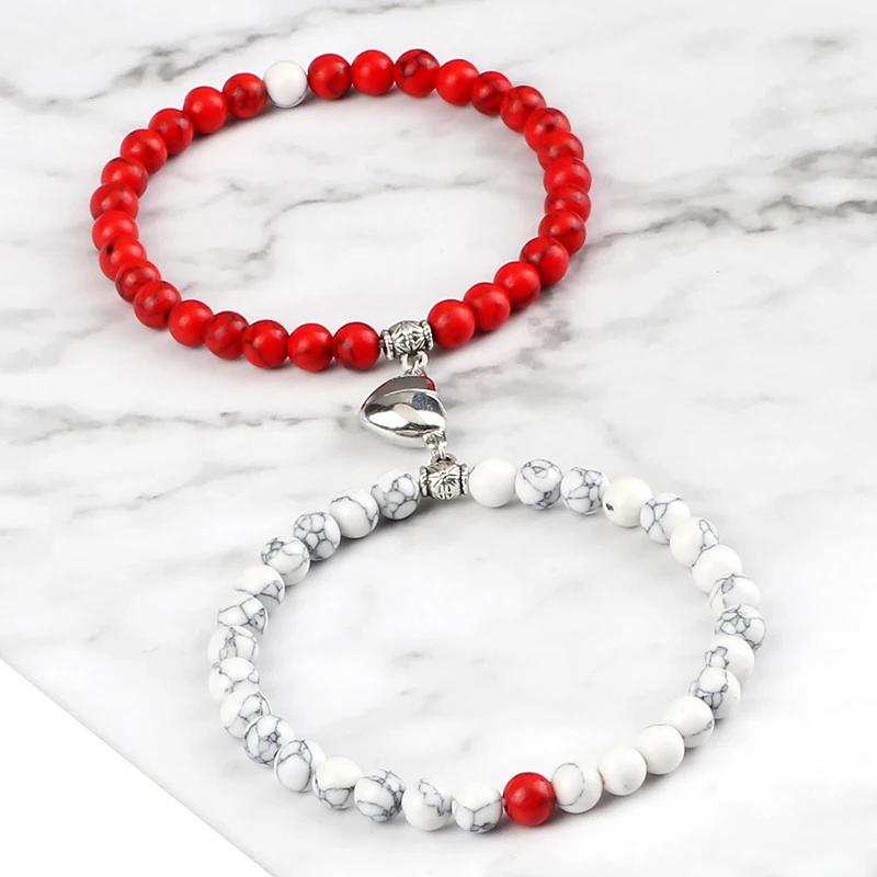 

Новые черные магнитные браслеты в форме сердца из натурального камня для мужчин и женщин, подарки, подвески дружбы, ювелирные изделия