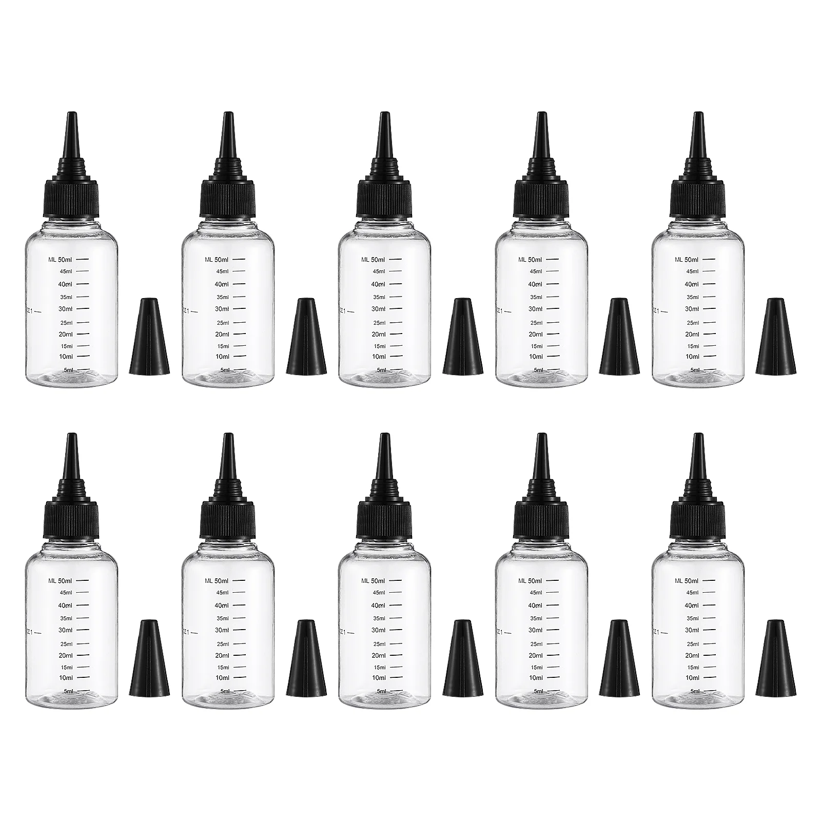 

10Pcs Empty Squeeze Bottle Pointed Mouth Refillable Bottle for Cosmetics Crafts Hair Dye Car Paint 50ml Scratch remover pen