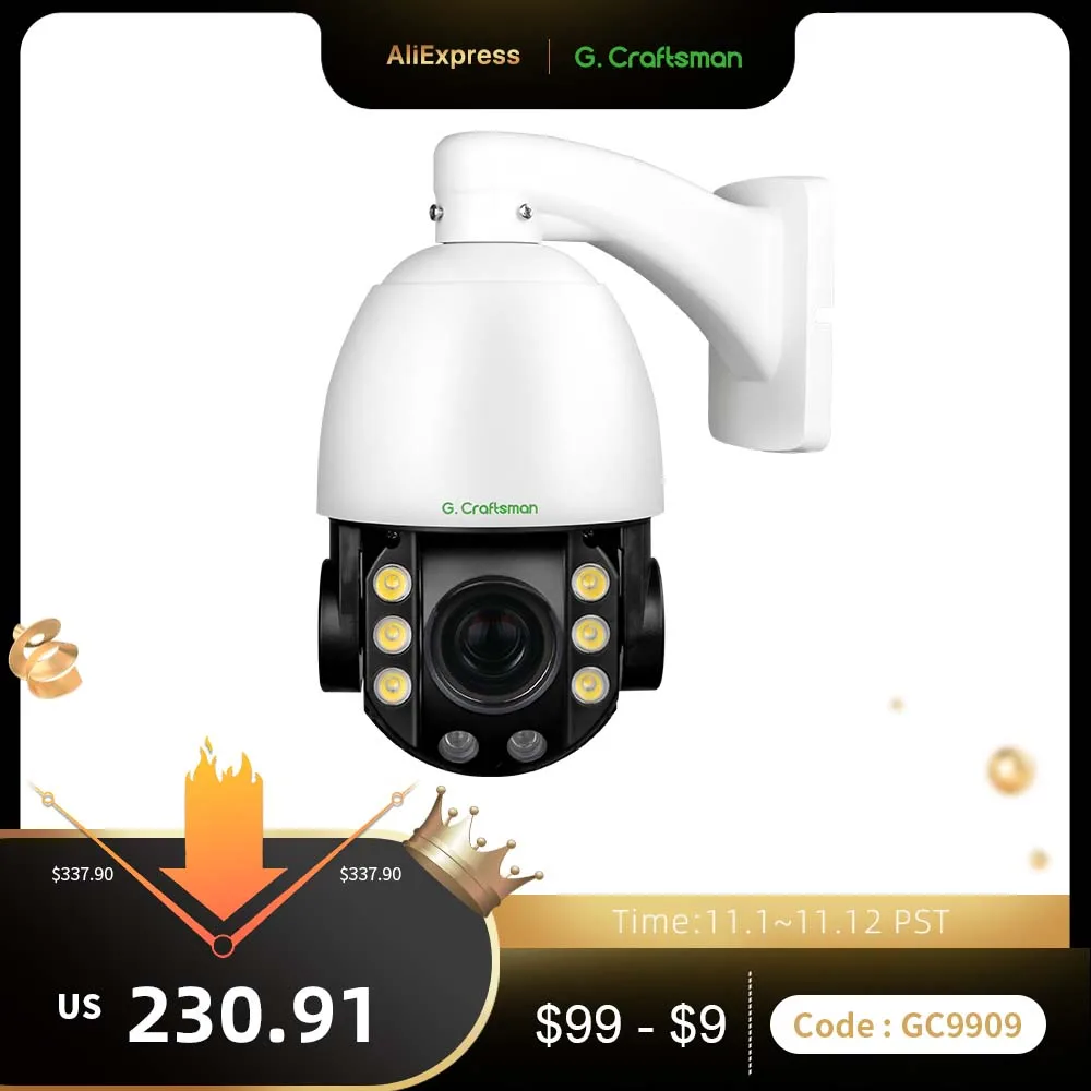Дешево 20X PTZ 4K IP-камера зум 4,7-94 мм двойной источник света POE SONY датчик безопасности CCTV Совместимость с Hikvision