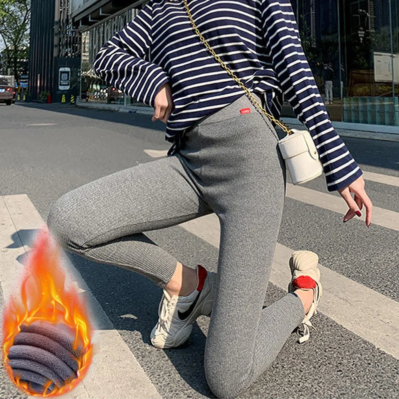 

Women Slimming Velvet Thermal Pants Winter Warm Leggings High Waist Tight Pants Skinny Thick Warm Leggings with Fleece 2022 New
