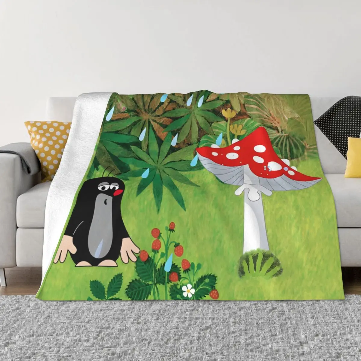 

Krtek The Little Mole Sad Portable Warm Throw Blankets for Bedding Travel