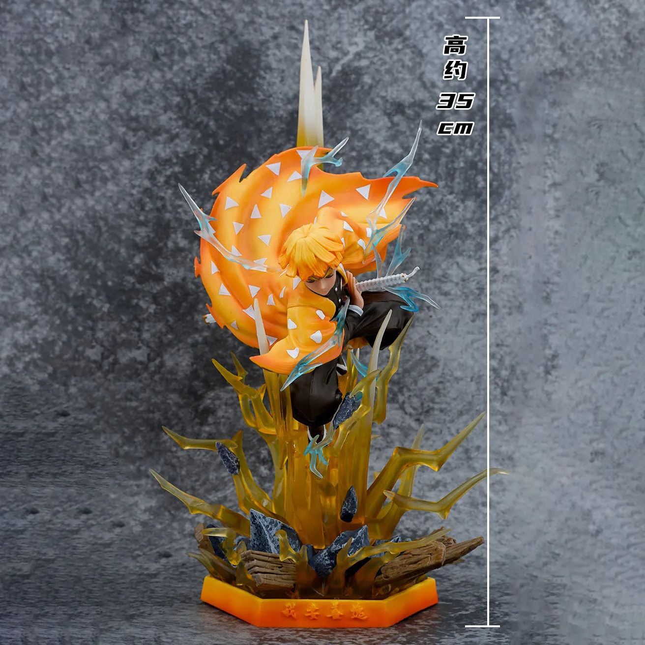 

Аниме простая скульптура рассекающего демонов 35 см Agatsuma Zenitsu Flash of Thunder статуя фигурка ПВХ Коллекционная модель подарок на день рождения игрушка