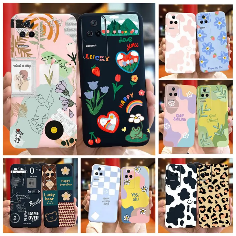 Чехол для Xiaomi Redmi K40S чехол K40 Pro с милым рисунком карамельных цветов силиконовый