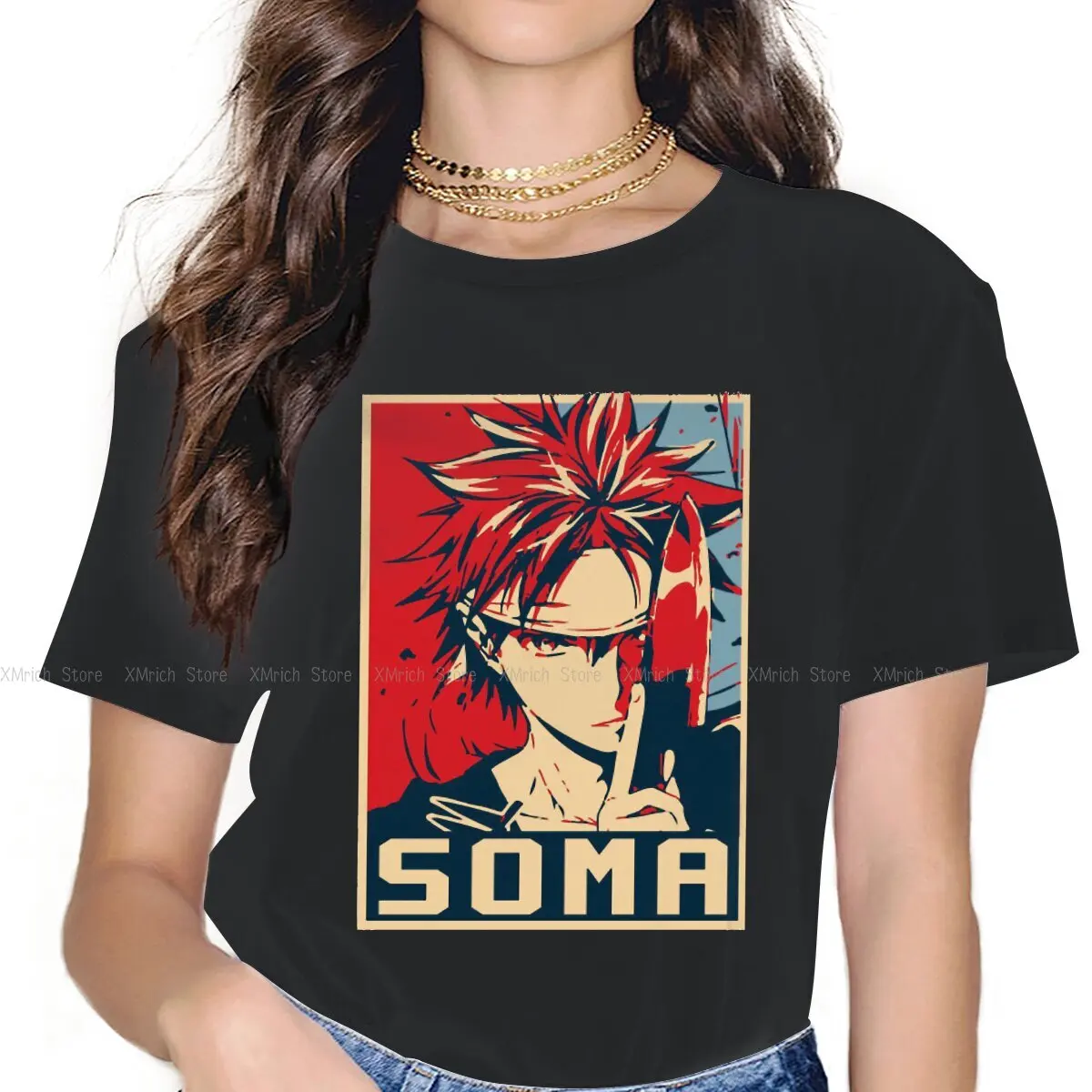 

Soma Women Clothing Shokugeki no Soma Japanese Anime Yukihira Sōma Graphic Female Tshirts Vintage Gothic Loose Tops Tee