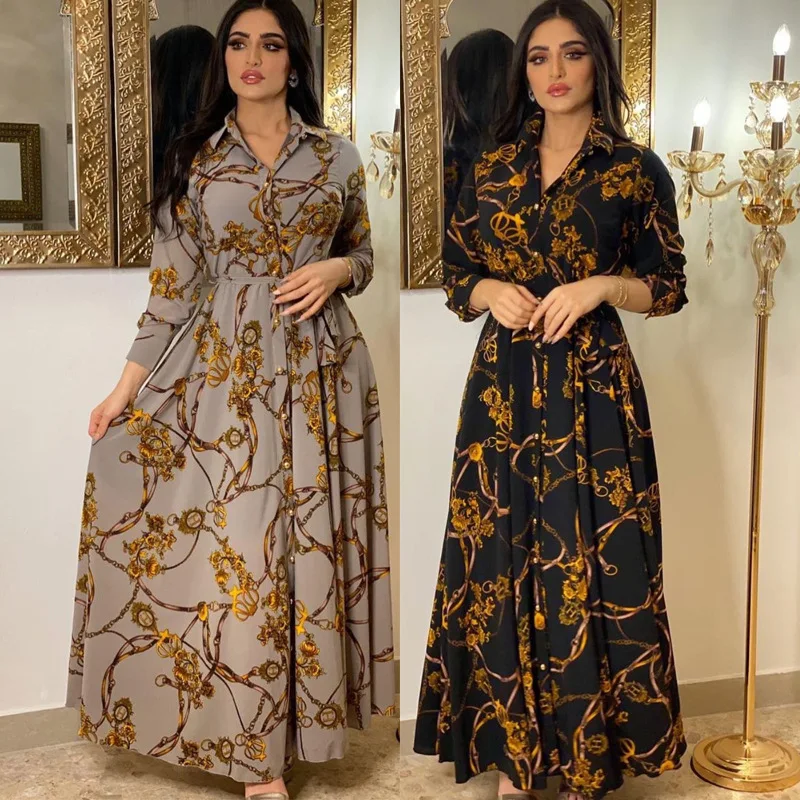 

Robe Femme Musulmane Large Fat Fashion French Elegant Dresses Southeast Asia Summer Retro Muslim Dress Abayas For Women