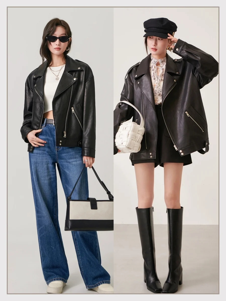 Pumpkin Valley Design Sense американское винтажное кожаное пальто верхняя одежда женская