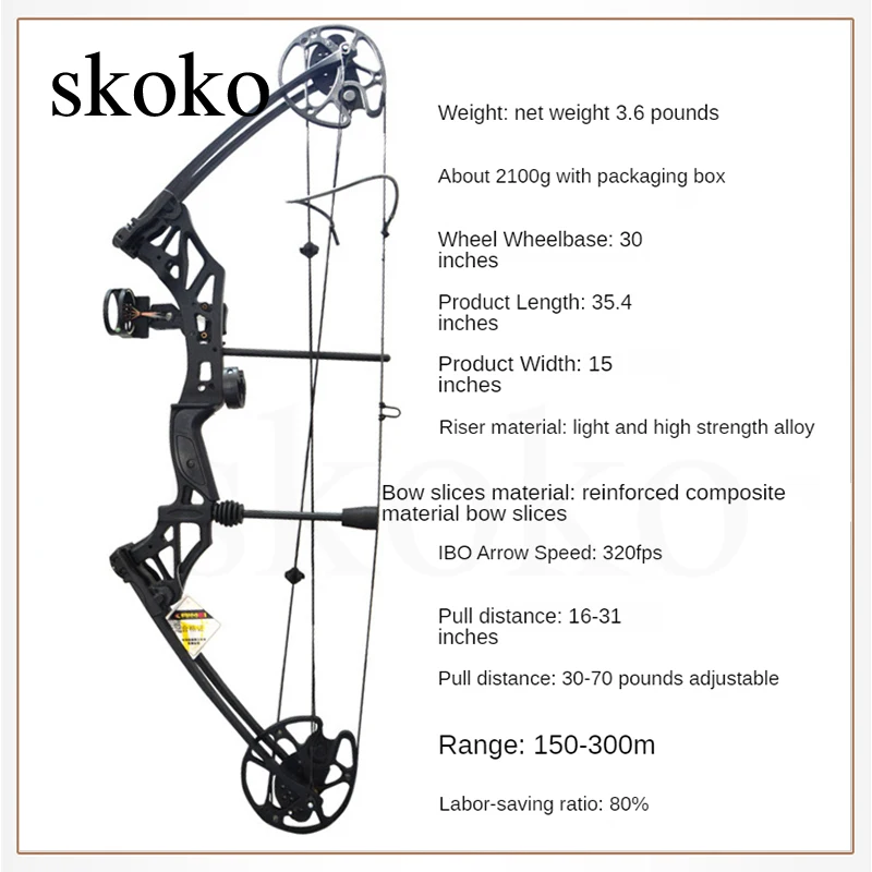 

Набор высококачественных композитных луков, аксессуары для охотничьего лука и стрел для взрослых, 30-70 фунтов, уличный спортивный охотничий ...