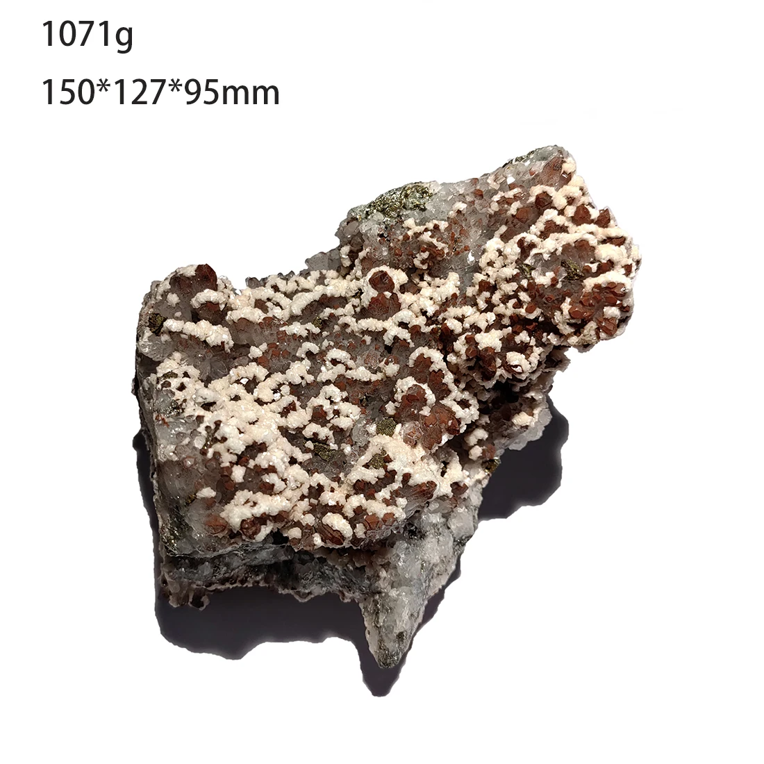

C7-7 Natural Red Quartz Cluster Dolomite Chalcopyrite Mineral Crystal Specimen From Jiangxi Province China