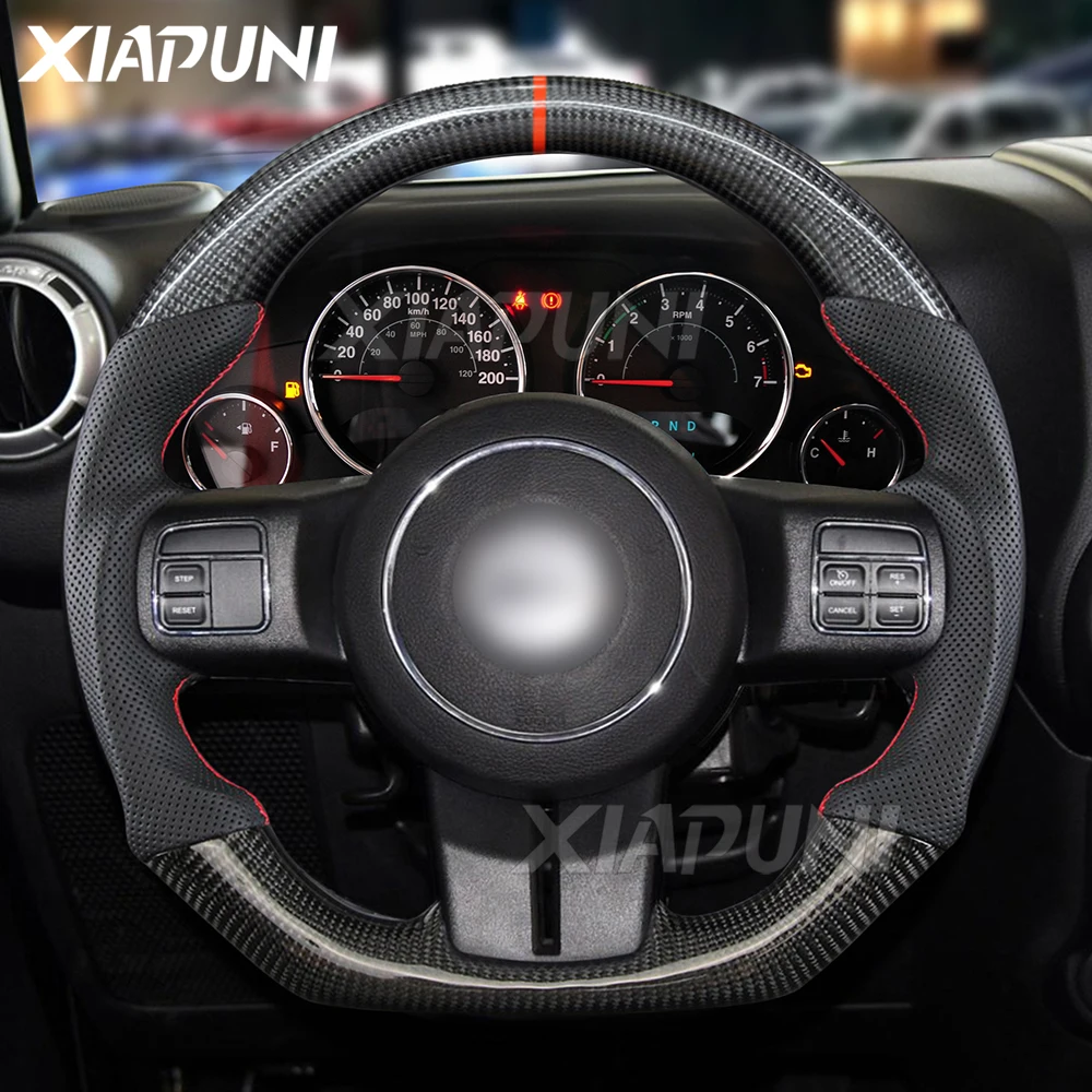 

Руль из углеродного волокна подходит для Jeep Wrangler, Гоночное рулевое колесо 2011-2017