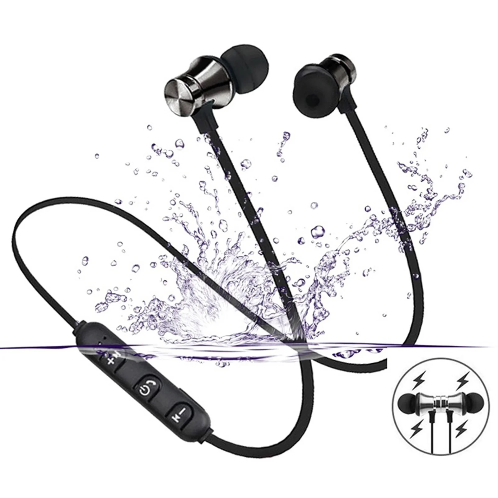 

Magnetic Wireless Bluetooth Earphone Stereo Sports Waterproof Earbuds Wireless In-ear Headset With Mic Genuine Free shipping